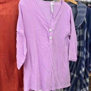 Lulu-B Lavender Button-Up Women's Blouse